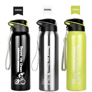 500ML 야외 스포츠 자전거 물병 진공 스테인레스 스틸 사이클링 워터 컵 온도 음료 머그잔 여행 사이클링 장비