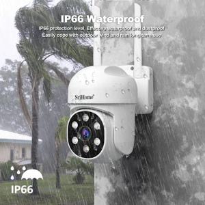 Srihome SH061 무선 모니터링 카메라 PTZ AI 1080P 홈 보안 카메라 야간 투시경 인간 감지 비디오 감시 CCTV