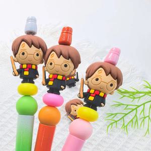 5pcs 매직 보이 3D 초점 실리콘 비즈 Teether 쥬얼리 비즈 펜 젖꼭지 체인에 대한 식품 학년
