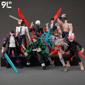 9L3D 인쇄 애니메이션 나루토 Jujutsu Kaisen 원피스 캐릭터 Lucky13 더미 액션 피규어 멀티 관절 T13 마네킹 완구