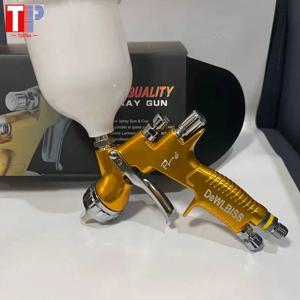 페인팅 건 TE20 T110 1.3mm 노즐 스프레이 건 GT Pro PRPLE Glod(믹싱 컵 포함) 수성 에어 스프레이 건 에어 브러시