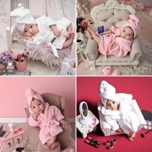 5PCS 신생아 사진 복장 소품 아기 목욕 가운 슬리퍼와 목욕 타올 오이 유아 소녀 소년 사진 액세서리