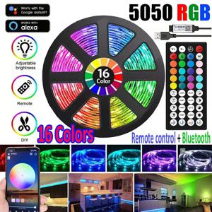 USB LED RGB 스트립 조명 WiFi App 제어 지원 Alexa 5050 음악 동기화 Led 테이프 색상 파티 게임용 PC TV 백라이트 변경