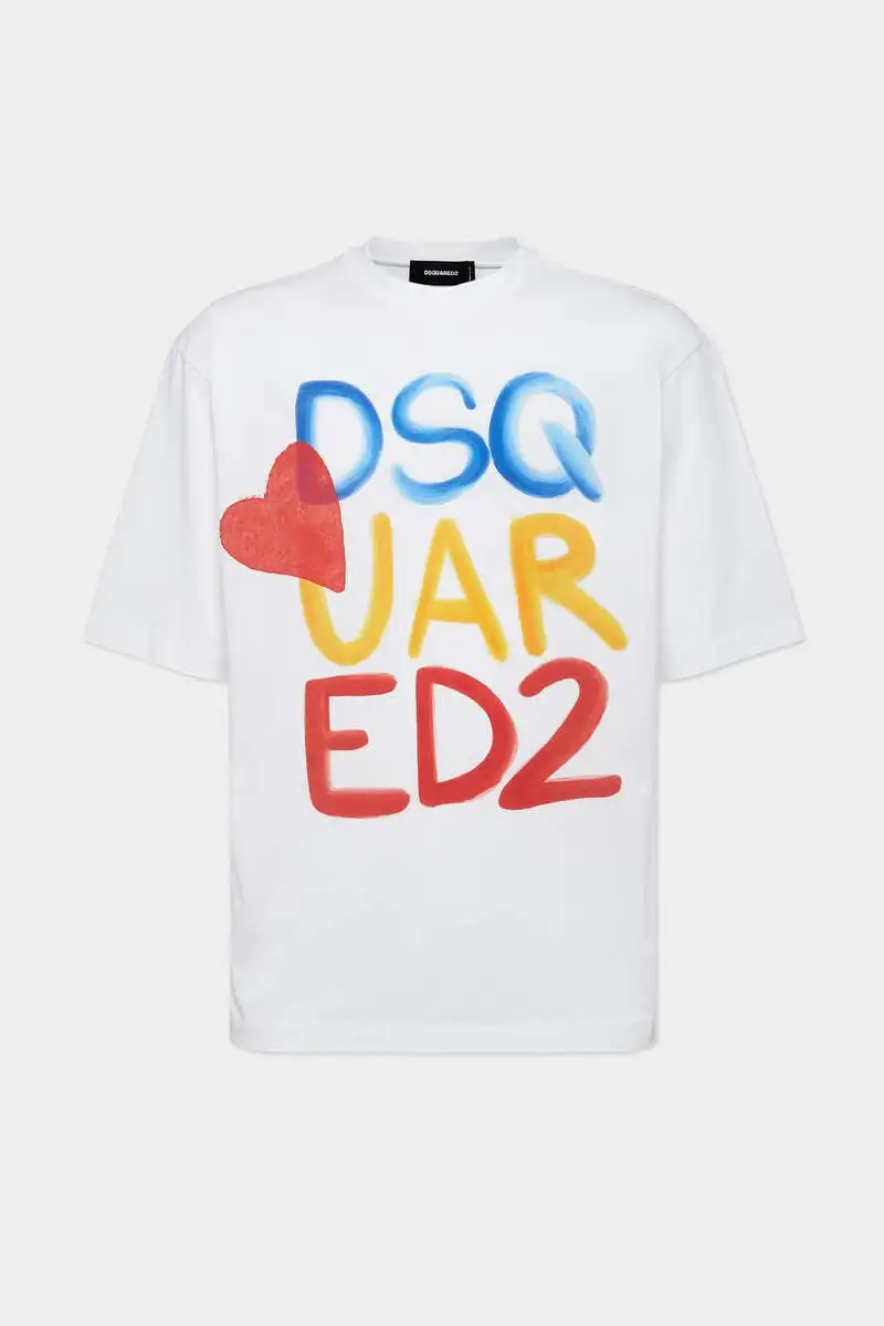 2025 여름 ICON 남성 명품 브랜드 디자이너 티셔츠 2025 여름 코튼 티셔츠 탑 DSQ2 남성 캐주얼 코튼 티셔츠 M~3XL