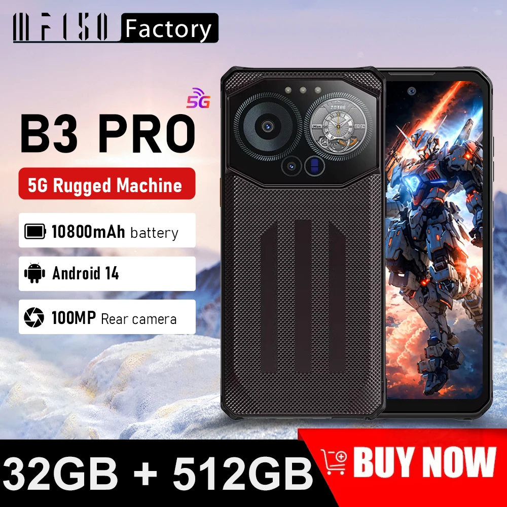 IIIF150 B3 Pro 6.6인치 화면 5G 러기드 폰 안드로이드 14 스마트폰 듀얼 디스플레이 32GB 512GB 100MP 카메라 10800mAh 초슬림 폰