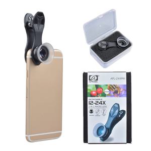 Apexel 슈퍼 매크로 카메라 렌즈, 클립 포함, 아이폰 x 7 8 플러스 샤오미 삼성 노트 8 s8 S7 엣지 렌즈, 12X 24X