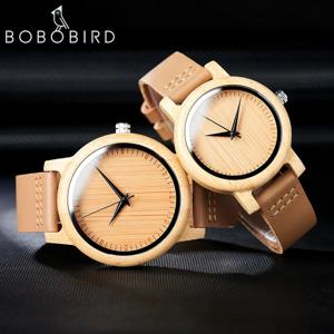 BOBO BIRD 시계 여성 relogio masculino 석영 시계 남성 대나무 나무 커플 손목 시계 선물 항목 드롭 배송