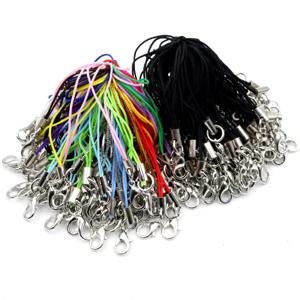 100pcs 매는 밧줄 Lariat 스트랩 코드 랍스터 걸쇠 밧줄 Keychains 후크 모바일 세트 매력 열쇠 고리 가방 액세서리 열쇠 고리