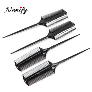 Nunify Hairdressing 하이라이트 빗이있는 양면 염료 빗 직조 커팅 브러시 전문 살롱 헤어 컬러링 도구