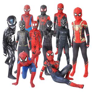 New Miles Morales 집에서 멀리 코스프레 의상 Zentai Spiderman 의상 슈퍼 히어로 바디 슈트 스판덱스 슈트 for Kids Custom Made