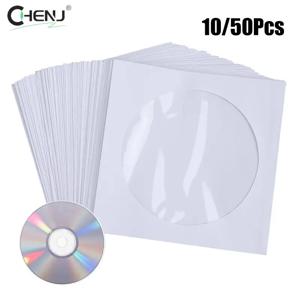 고품질 봉투 보관 투명 창 케이스 플랩 접이식 가방, 12.5cm CD DVD 디스크 종이 슬리브 액세서리