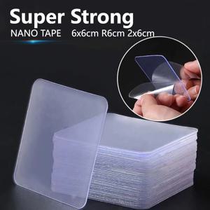 슈퍼 강한 양면 접착 나노 테이프 투명 벽 스티커 방수 가정용 제품 접착제 흔적 없음 100pcs