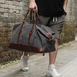 레트로 캔버스 핸드백 여행 가방, 남성 패션 트렌드, 대용량, 단거리 여행 수하물 가방, 어깨 배낭