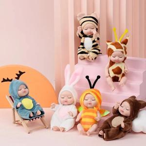 1pcs 13cm 수면 아기 인형 새로운 패션 시뮬레이션 중생 인형 미니 귀여운 인형 만화 동물 어린이 장난감 어린이 생일 선물