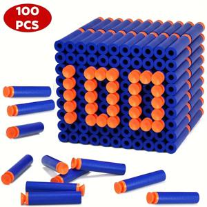 50/100pcs, 블루 필링 다트, 소프트 헤드 총알 폼 다트, 권총 어린이 장난감, 총 액세서리 다트, 부드러운 장난감, 총 필링