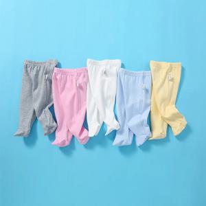Lawadka 0-12M 코튼 신생아 소년 소녀 바지 솔리드 랩 발 긴 바지 캐주얼 베이비 레깅스 소녀 소년 봄 가을