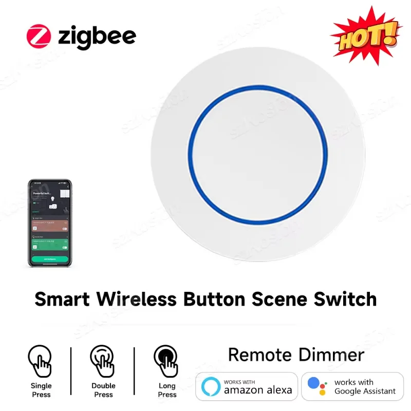 Zigbee3.0 스마트 버튼 무선 장면 스위치 자동화 원격 제어는 Zigbee Hub Zigbee2MQTT와 함께 작동합니다.