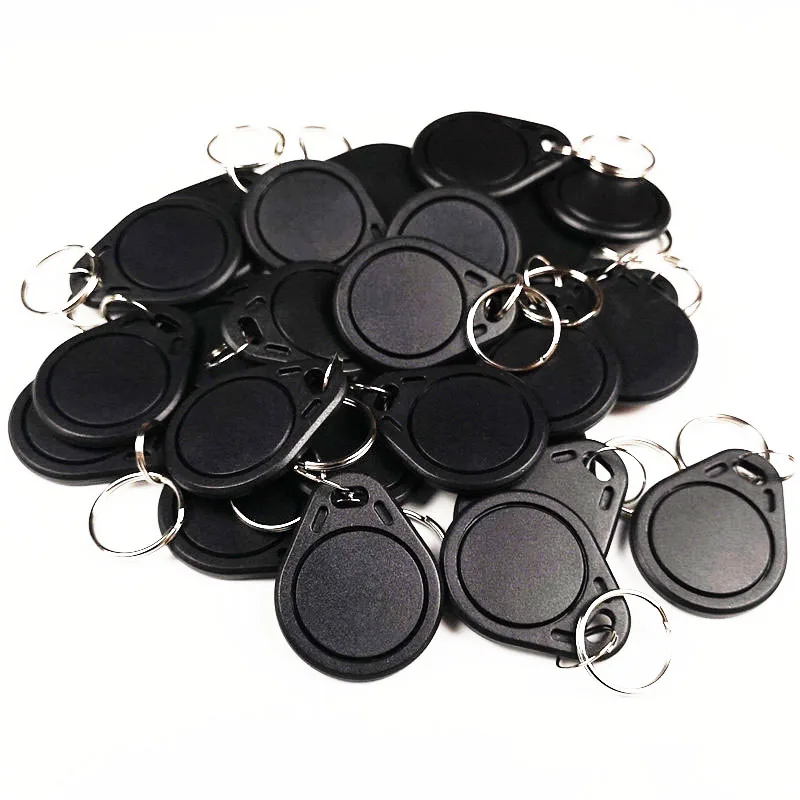 10pcs 125KHz T5577 Keyfobs 재기록 가능한 중복 태그 5200 근접 복사 액세스 카드 ID 토큰 링 RFID Cloner 키 체인