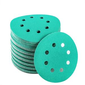 10PCS 5인치 8홀 습식 건식 샌딩 디스크 폴리에스테르 필름 뒷면 무작위 궤도 샌더용 헤비 듀티 후크 및 루프 샌드페이퍼