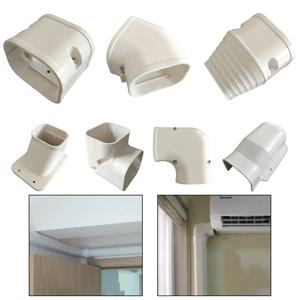 에어컨 파이프 보호 파이프 커버, 분할 및 중앙 A/C 장식 PVC 호스 커버, 벽 입구 캡, 90 ° 플랫 엘보 커플링