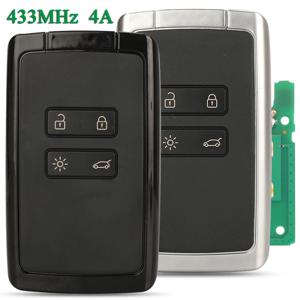 Jingyuqin 4 버튼 4A 칩 Renault Megane IV Espace 5 Scenic IV DUSTER CUPTUR KOLEOS KOLEOS Talisman 433Mhz 자동차 원격 키