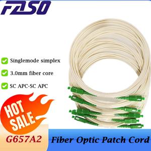 저렴한 흰색 SC/APC-SC/APC 광섬유 패치 코드 단일 모드 광섬유 가터 3.0mm G652A2 LSZH 광섬유 점퍼 케이블 1m/2m