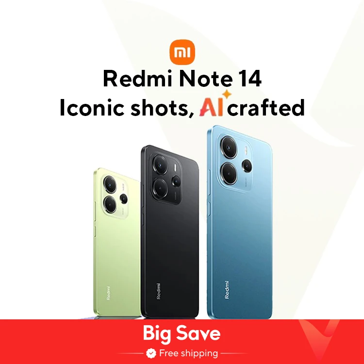【월드 프리미어】글로벌 버전 Xiaomi Redmi Note 14 MediaTek Helio G99-Ultra 108MP AI 카메라 5500mAh 6.67인치 120Hz AMOLED 디스플레이