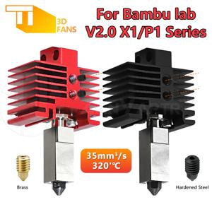 Bambu Lab p1p X1C P1S X1 V2.0 업그레이드 핫 엔드 프린트 헤드, Bambulab 레드 블랙 및 써미스터 깍지 3D 인쇄 부품