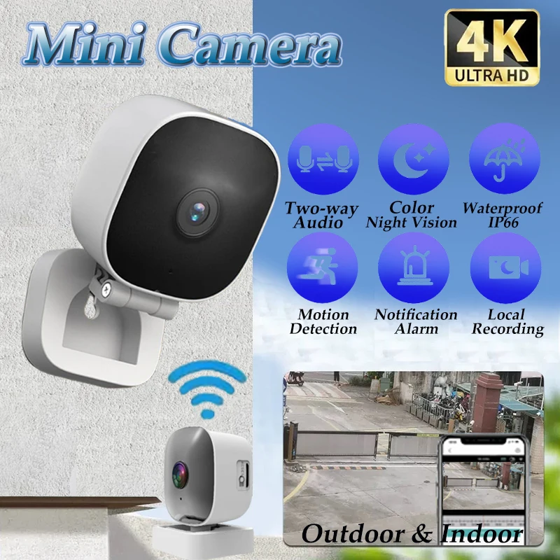 Xiaomi MIJIA 4K 보안 카메라 풀 컬러 야간 투시경 WiFi 모니터, 양방향 오디오 IP65 방수 모션 감지 감시