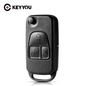 KEYYOU 접이식 원격 자동차 키 쉘, 벤츠 W168 W124 W202 W203 A C E ML C CL S SL SEL SLK E113, 메르세데스 플립, 무료 배송