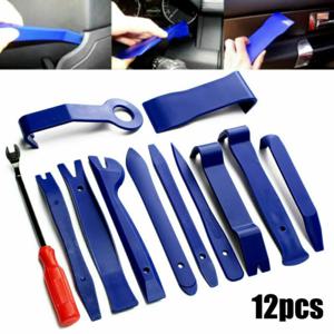 12PCS 자동 트림 제거 도구 키트 자동차 오디오 대시 패널 창 몰딩 패스너 리무버 도구 키트에 대한 스크래치 도구 키트 없음-블랙