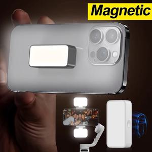 휴대용 마그네틱 미니 Selfie 채우기 라이트 포켓 LED 조정 가능한 비디오 조명 IPad 카메라 전화 노트북을위한 라이브 스트리밍 램프