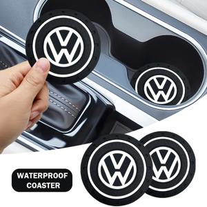 1/2/4Pcs 폭스 바겐 폭스 바겐 R 라인 GTI 골프 4 5 7 캐디 Passat b6 폴로 Tiguan에 대 한 자동차 Anti-Slip 실리콘 코스터 자동 워터 컵 패드