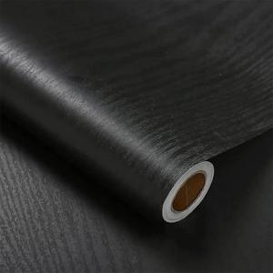 PVC 나뭇결 흰색과 검은 색 자체 접착 벽지 옷장 방수 주방 침실 가구 문 혁신 벽 스티커