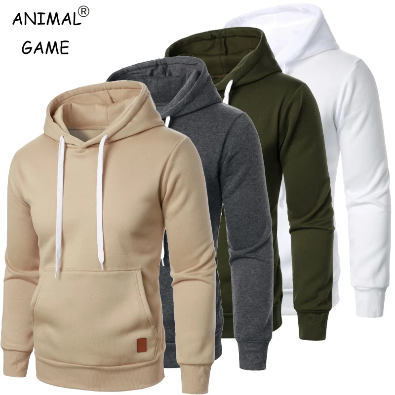 남성 캐주얼 후드 칼라 드로스트링 후드 티 스웨터 긴 소매 셔츠 야외 streetwear 솔리드 ​​컬러 경량 풀오버