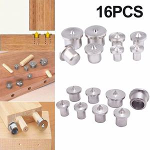 16 개/대 Dowel 센터 포인트 핀 세트 목재 목재 마커 구멍 Tenon 센터 세트 6-12mm 목재 드릴 전원 액세서리 도구 플러그