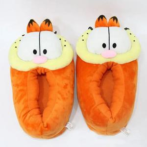 Kawaii Garfields 플러시 슬리퍼 코튼 슬리퍼 코스프레 안티-슬립 홈 신발 겨울 편안한 코튼 신발 커플 캐주얼 신발