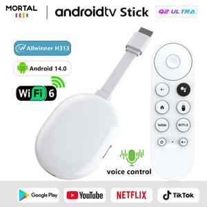 안드로이드 TV 스틱 스마트 4K 홈 시어터 Mortal Q2 ultra AllwinnerH313 Netflix YouTube Wifi6 Bluetooth Chromecast 음성 원격