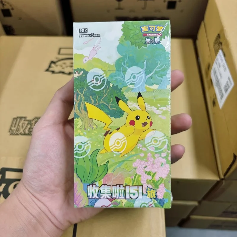 재고 있음 100% 오리지널 카드 Tcg 수집 151 VOL 1Pokemon 카드 Eevee PTCG 부스터 박스 Chinesse Pikachu Ibrahimovic 어린이 선물