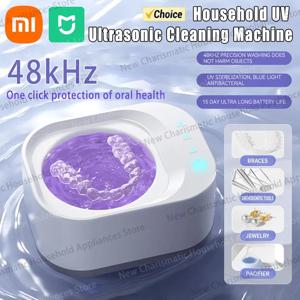Xiaomi 48KHz 초음파 청소기 틀니 용 UV 살균 보석 안경 가정용 99.9% 소독 5 분 빠른 청소