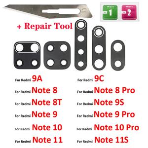 2Pcs, Xiaomi Redmi Note 8 Pro 7 9 9S 10 11 11s Pro 10s 8T 9A 9C Mi Note 10 10T Pro 용 후면 카메라 유리 렌즈 접착제 포함
