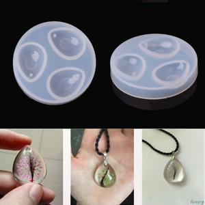 DIY 실리콘 펜던트 물방울 보석 금형, 에폭시 수지 케이싱 공예 보석 만들기 도구