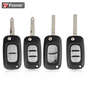 YIQIXIN 접이식 2/3 버튼 Renault Clio Scenic Megane III Vivaro Movano Traffic Master Kangoo 용 Filp 원격 키 쉘 케이스
