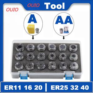 OUIO ER11 ER16 ER20 ER25 ER32 ER40 세트 ER 스프링 콜릿 슈트 척 0.015 0.008mm A AA CNC 밀링 공구 홀더 조각