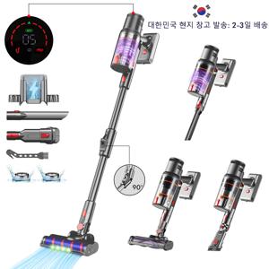 Armo S16 핸드헬드 청소기 45KPa 500W 강력한 6 in 1 스탠드 무선 청소기 LCD 스마트 디스플레이, 작동 시간 55분, 90° 접을 수 있음, LED 방진 감지등 핸드헬드 물탱크 습식 대걸레 청소기