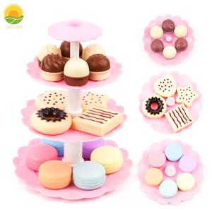 23PCS 어린이 주방 세트 생일 케이크 장난감 소녀 시뮬레이션 음식 쿠키 초콜릿 어린이 교육 놀이 집 3 년 선물