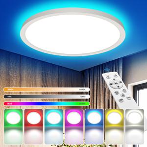 220V LED 천장 조명 원격 제어로 디밍 가능 24W 2700LM RGB 3000K-6500K 거실 침실용 원형 램프 천장