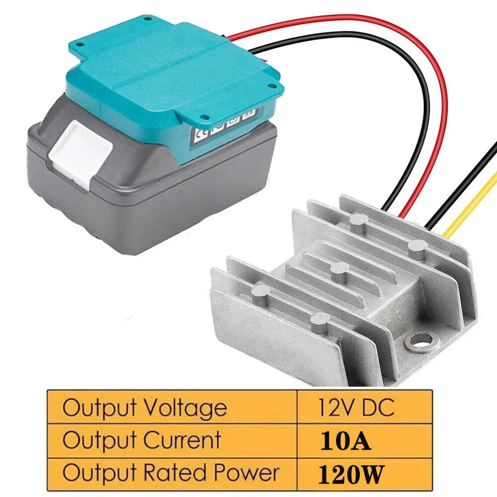 Makita 리튬 이온 배터리 10A 120W DIY 자동 벅 부스트 전압 레귤레이터 용 DC 18V ~ DC 12V 스텝 다운 컨버터 어댑터