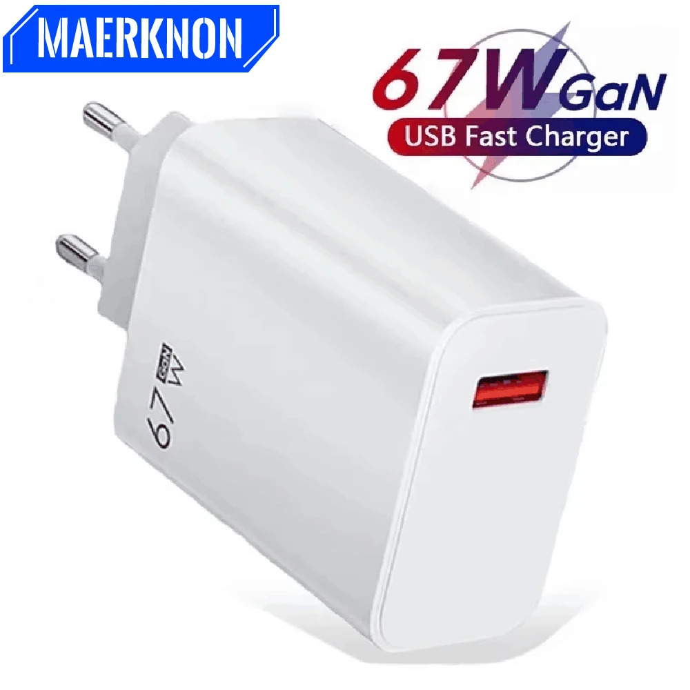 67W GaN USB 충전기 iPhone 용 고속 충전 유형 C 전화 충전기 전원 어댑터 Samsung Xiaomi 유형 C 케이블 빠른 충전 충전기