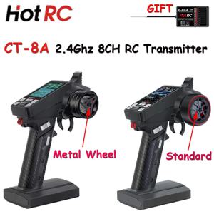 드리프트 차량 RC 자동차 탱크 등반을위한 F-08A 수신기가있는 핫 RC CT-8A 2.4G 8 채널 라디오 시스템 원격 제어 송신기